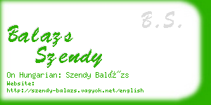 balazs szendy business card